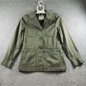 Madewell Jacket Women's Long Sleeve Button 100% Cotton Green Size XS J4690